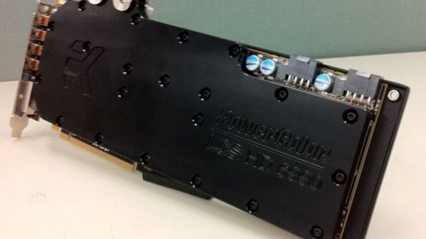 PowerColor Radeon HD 6990 water cooled graphics card with EK waterblock