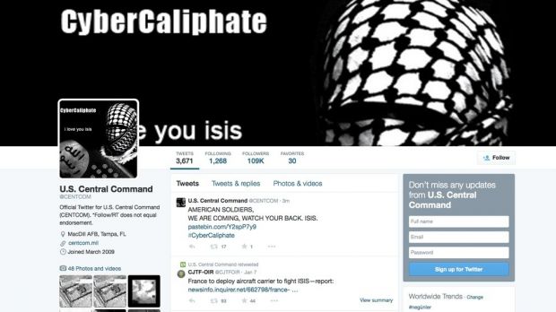 CyberCaliphate issues warning on CENTCOM's Twitter feed