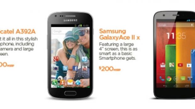 Motorola Moto G, Samsung Galaxy Ace II and Alcatel A392A