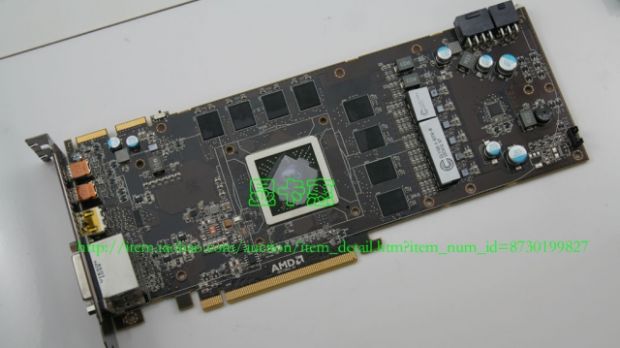 The Radeon HD 6970 PCB - top view