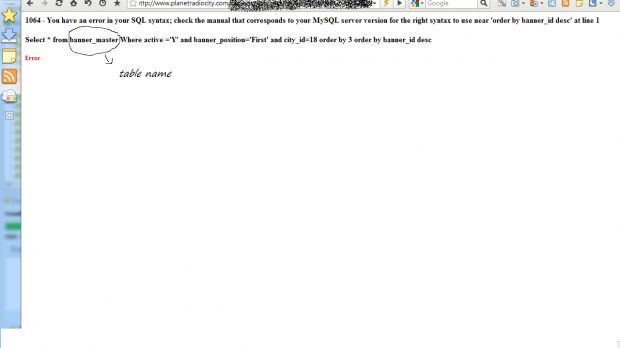 SQL Injection vulnerability on Radio City site