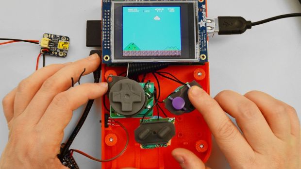 3D printed Gameboy, wires and all
