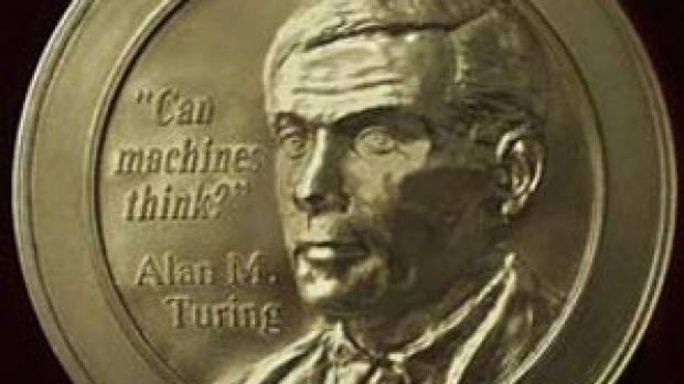 Loebner Prize medal: Alan M. Turing side