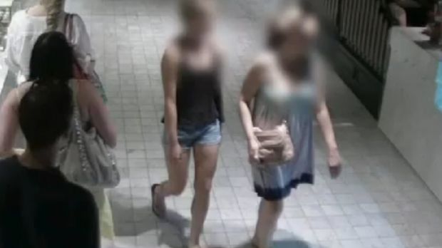 Women walking in the shopping center