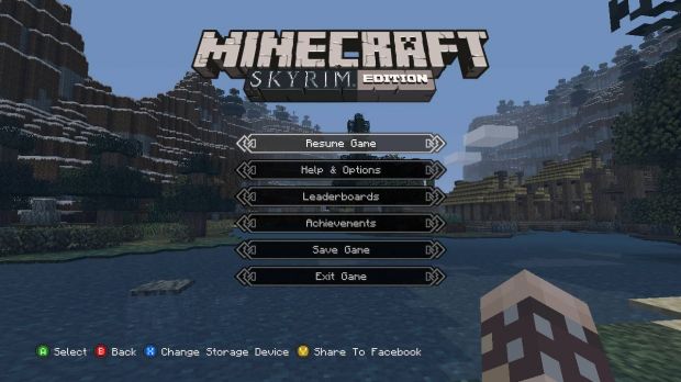 Minecraft on Xbox 360 Skyrim Texture DLC Screenshot