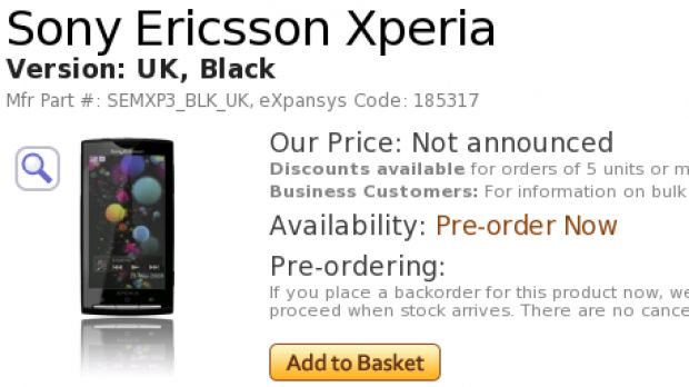 Sony Ericsson Xperia X3 listed for pre-order on Expansys