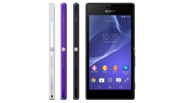 Sony Xperia M2 (right & front sides)