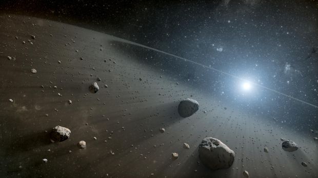 Artist's impression of the asteroid belt around Vega
