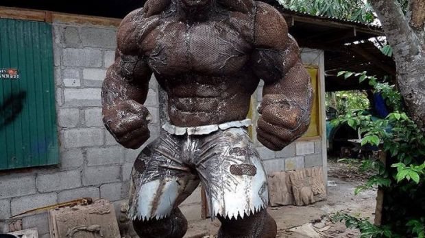 Statue of the Hulk is made of nuts and bolts