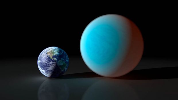 Earth compared to super Earth 55 Cancri e