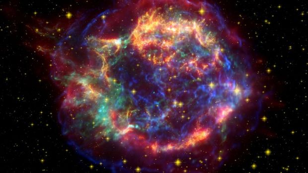Cassiopeia A sits at a distance of 11,000 light-years from Earth