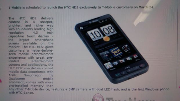 HTC HD2 release date