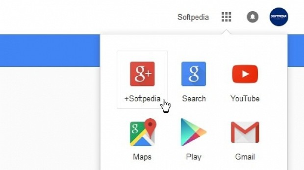 The Google+ link now resides in the Apps menu