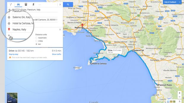 Multiple destinations in Google Maps