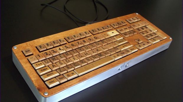 The Scrabble Keyboard - angle view