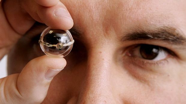 The 3D printed LED on contact lens
