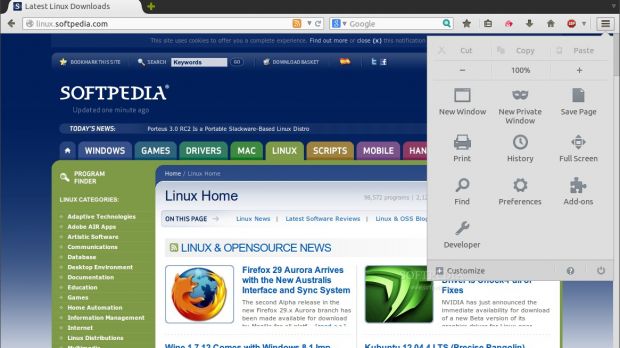 Firefox 29 with Australis