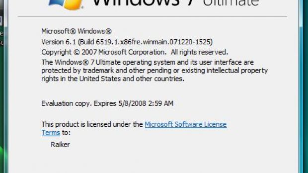 Windows 7 M1 Build 6.1.6519.1 Ultimate Version