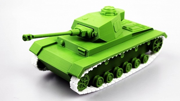 3D printed Panzer IV Tank full view
