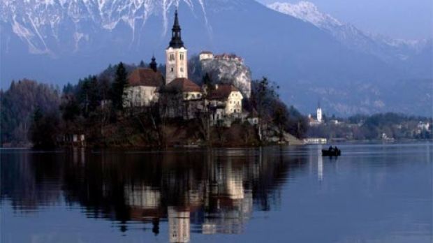 A view one the the village Bled, widely regarded as one of the most beautiful regions in Slovenia