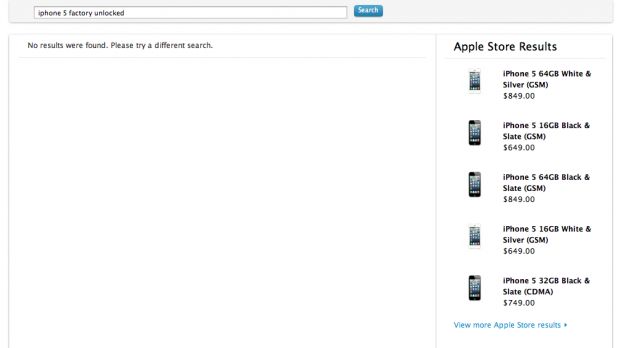 Unlocked iPhone 5 listings (screenshot)