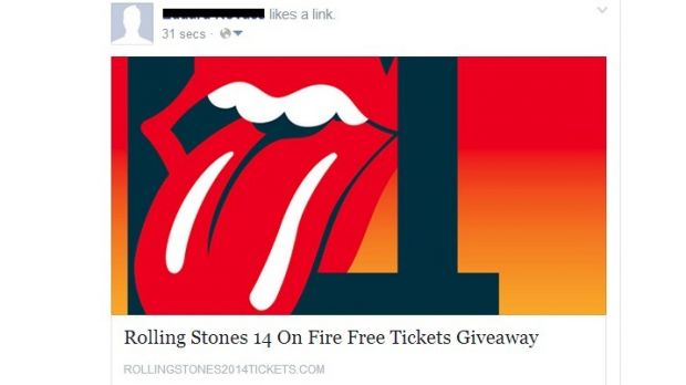 Bogus posts advertise free Rolling Stones tickets giveaway