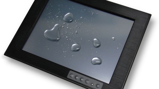 VIA VID-2212 touch screen display, shown with IP65 water resistance