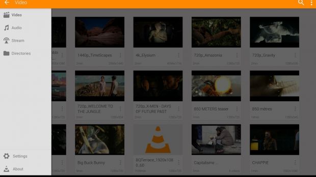VLC for Android menu