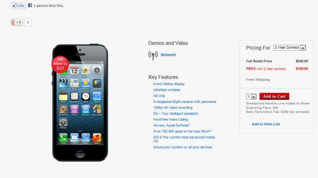 iPhone 5 on pre-order at Verizon