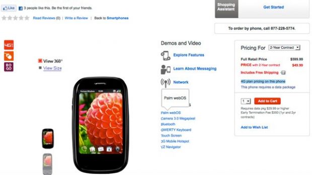 Palm Voice Test on Verizon's website