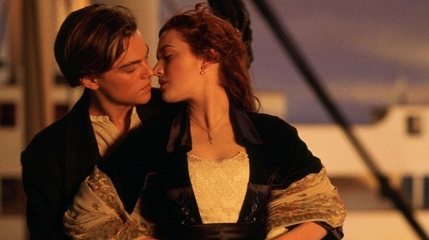 Leonardo DiCaprio and Kate Winslet as Jack and Rose in "Titanic," 1997