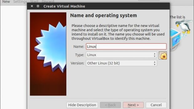 Create virtual machine in VirtualBox
