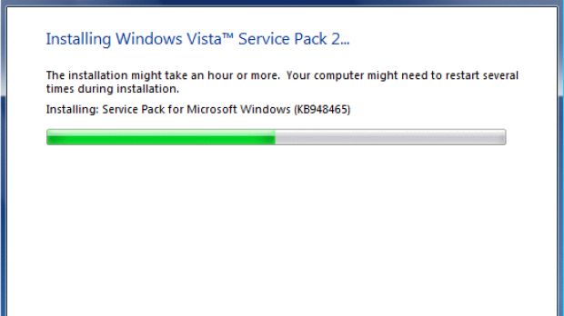 Installation screen for Windows Vista Service Pack 2