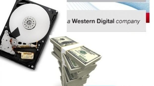 Western Digital / Hitachy Logo and money stack