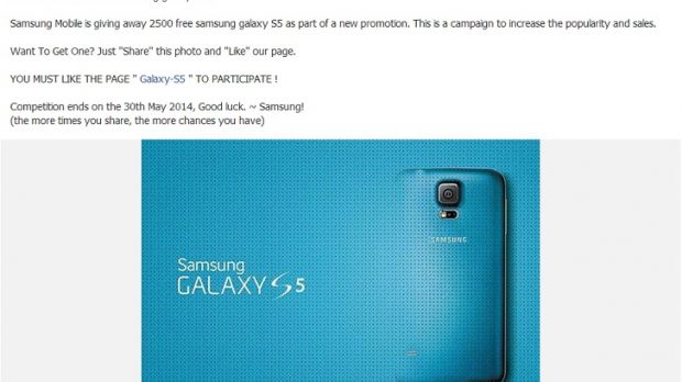 Galaxy S5 Facebook scam