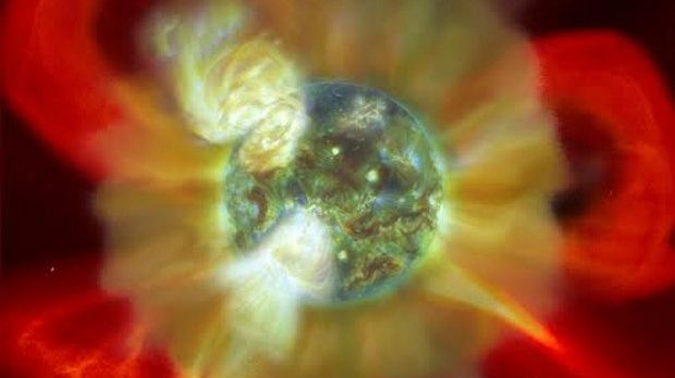 Young Sun fired energetic particles and radiation towards Earth