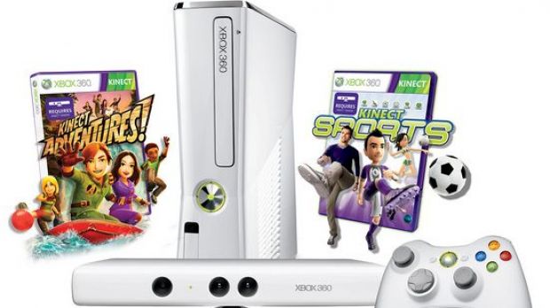 The white Xbox 360 and Kinect bundle
