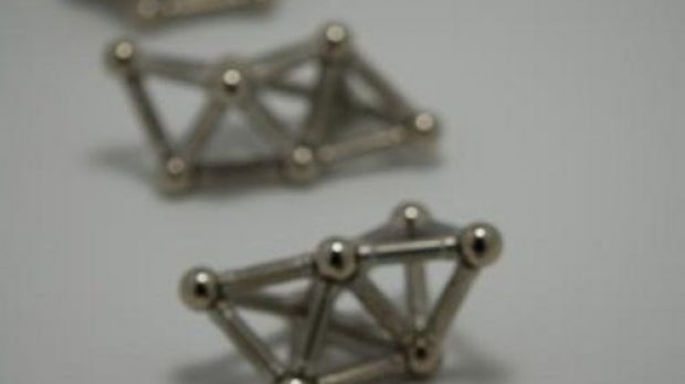 The magnetic "stick and ball" construction toys first used to understand entropy, or all the possible cluster structures that could be formed from a given number of particles