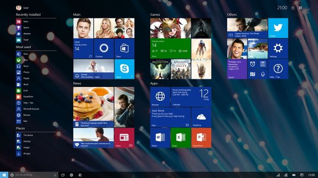 Windows 10 concept Start screen