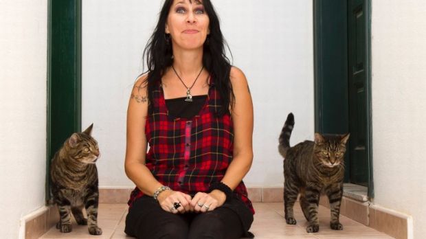This lady is married to her two pet cats
