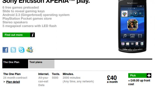 Sony Ericsson Xperia PLAY at Three UK