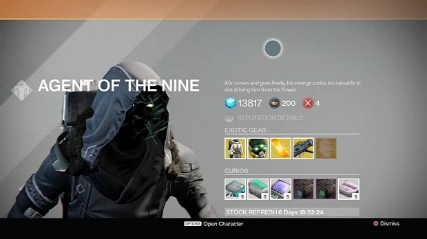 Xur is still present in the Tower