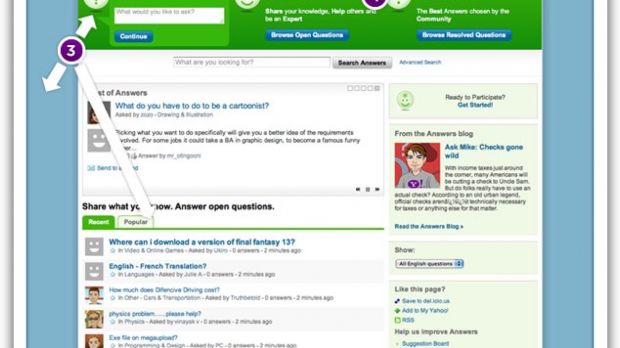 The new Yahoo Answers homepage