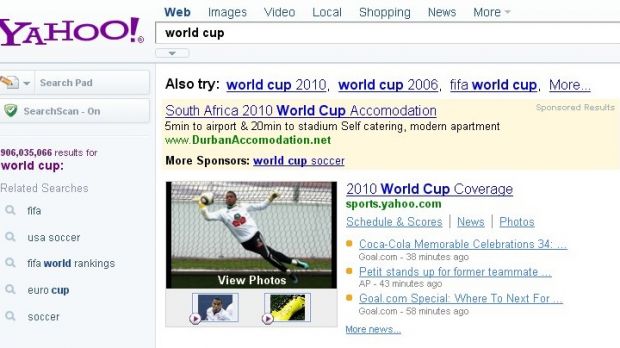 The Yahoo Search World Cup Shortcut