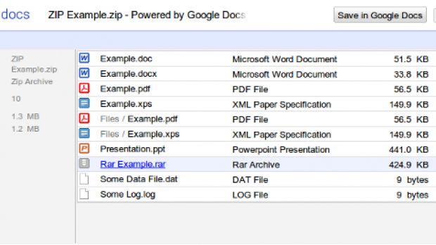 You can view the contents of archived files with Google Docs Viewer