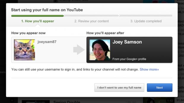 You can merge your Google+ and YouTube profiles