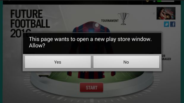 One of the apps trying to redirect the user to a Google Play Store listing