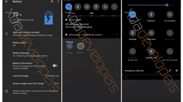 Android Q leak showing new dark mode