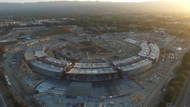 An air view of the Apple's Spaceship campus on September 1 2015