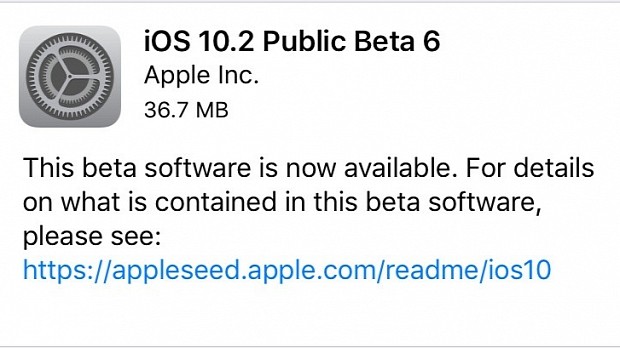 iOS 10.2 Public Beta 6 released